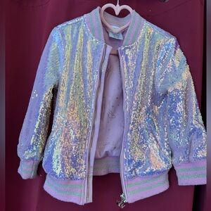 Pink Sequined Disney Princess Bomber Jacket